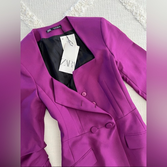 Zara Women's Vibrant Purple Blazer - Picture 4 of 12